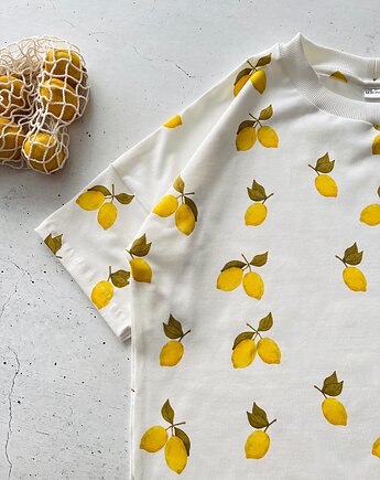T- shirt Damski oversize -cytryny na ecru, Pulcino shop