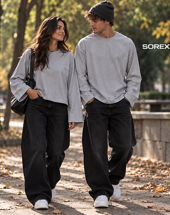 Longsleeve Boxy Fit-Szary, SOREXWEAR