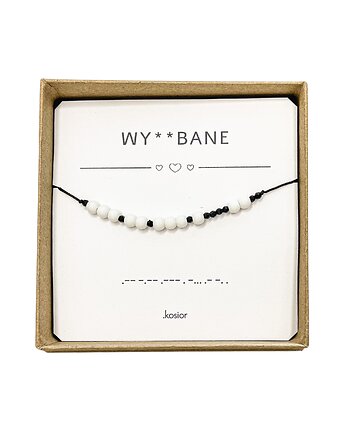 Bransoletka z alfabetem Morse Spinel i Ceramika, karolina kosior