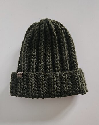 Czapka wełniana w kolorze butelkowa zieleń, Las i Łąka