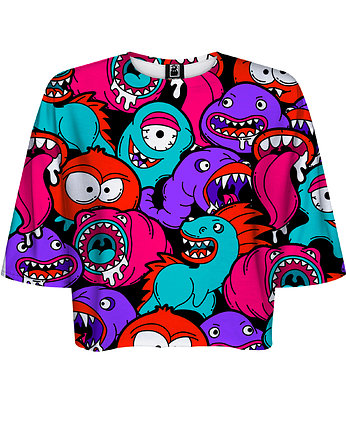 DR.CROW T-shirt Krótki CROP Colorful Monsters, DrCrow