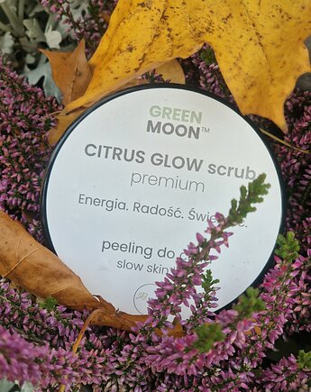 Wegański peeling do ciała z grejpfrutem CITRUS GLOW scrub premium, GREEN MOON