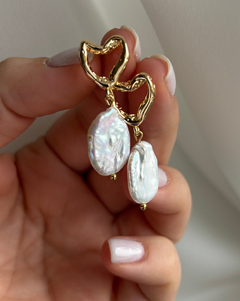 Kolczyki Serce z Unikatową perłą