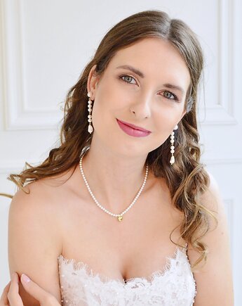 Kolczyki pozłacane z perłami Swarovskiego, Anelis Atelier