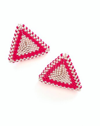 Kolczyki Trójkątne Sztyfty "Różany Ogród", Bead Wonderful