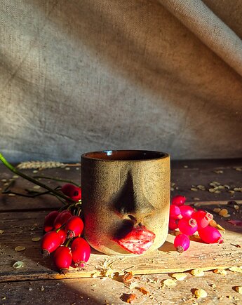 Kubek usta, kubek twarz, rzeźba kubek, kubek kobieta, czarka duża, Fiona Ceramics