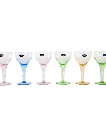 Komplet pucharków do deserów, włoski design, lata 70,  L Bormioli, Przetwory design