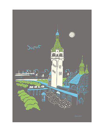Plakat A4 Sopot Latarnia Morska, Gliniana Kura