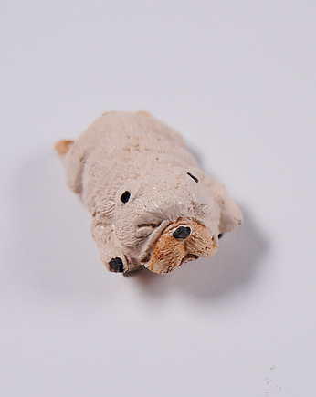 Przypinka, broszka ceramiczna , White Cup