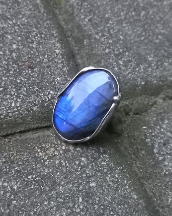 Burzowe niebo - pierścionek regulowany, po drugiej stronie lustra