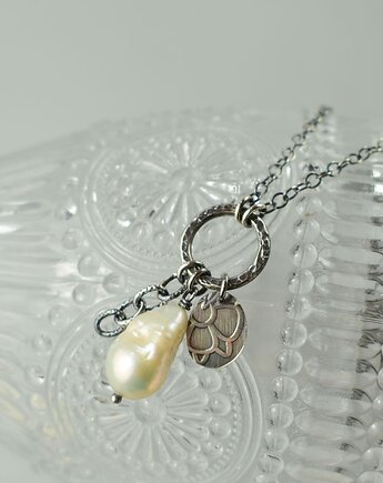 Perłowy czar  - srebrny naszyjnik, Sunflower Kornelia Kubinowska