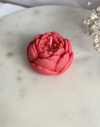 Świeca sojowa ekologiczna dekoracyjna "Flower" 57x35mm jasna czerwona, Coccola JEWELLERY