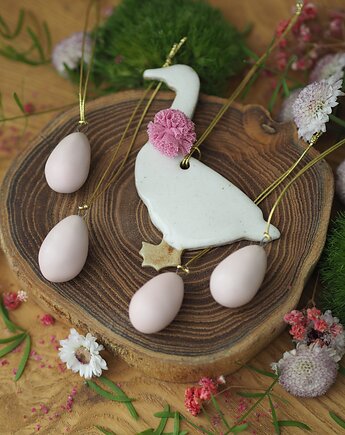 Zawieszki/ dekoracje wielkanocne / jajka / gąska, Velvet Craft