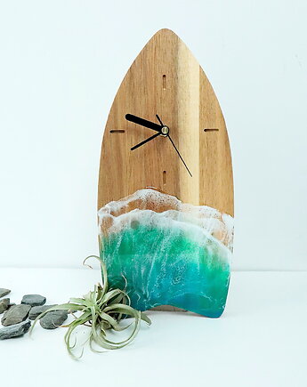 Zegar  morski - deska surfingowa, wiszący, Resinywood 