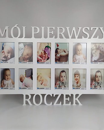 Ramka na zdjęcia z napisem MÓJ PIERWSZY ROCZEK 12 zdjęć  10x15, Wajdrew