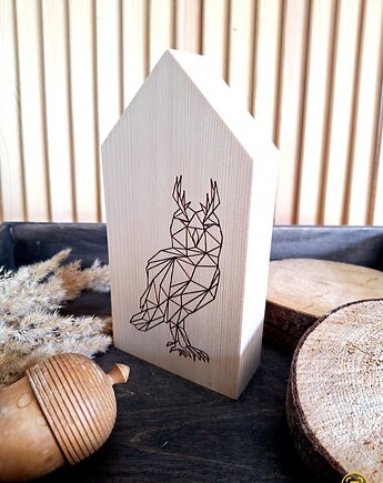 Drewniany domek z sową, Wooden Love