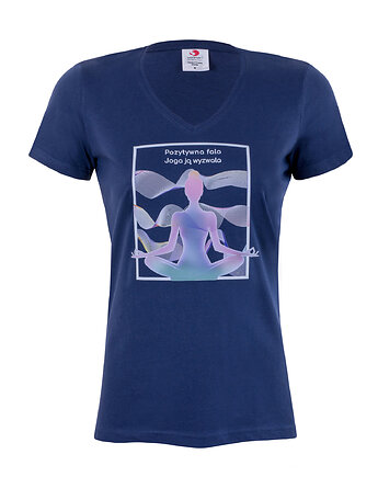 Bluzka t-shirt pozytywna fala JOGA  granatowa, Ella Dora