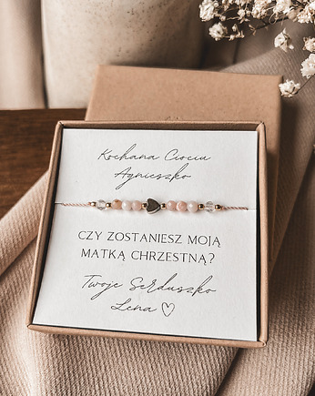 Bransoletka Sweetheart prezent na dla Matki Chrzestnej, Tiny Stone