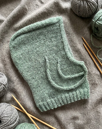 Balaclava - Szałwiowa - Handmade - Merino, alpaka, jedwab, cisza kolektyw