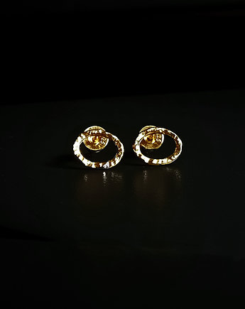 Kolczyki srebrne pozłacane Elipsy Kolekcja RAW GOLD, ZIĘBA