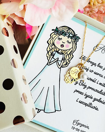 HAPPY ANGEL Naszyjnik z aniołkiem KOMUNIA, srebro 925, Anemon Atelier