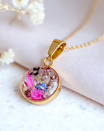 Wisiorek z kompozycją kwiatową, nature gift