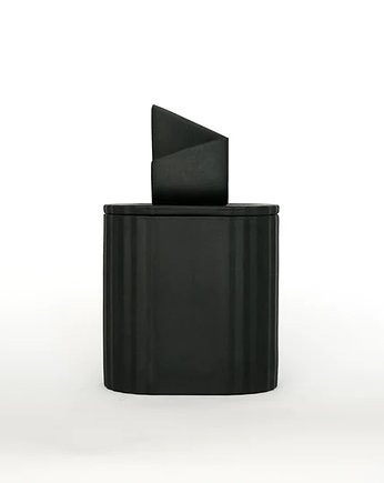 Uneven Graphite Black - Pojemnik z czarnej porcelany, Kyuka Design