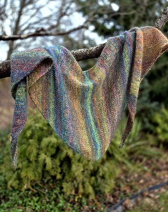 Wiosna / chusta z jedwabiem, agat handmade