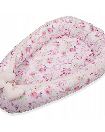 Kokon Niemowlęcy Velvet - Kolibry  Ecru, Baby Love Decor