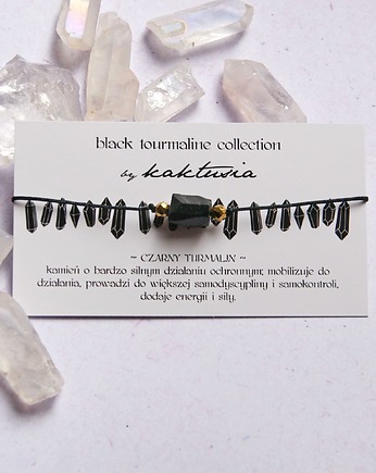 Ochronna bransoletka - czarny turmalin - BASIC, kaktusia