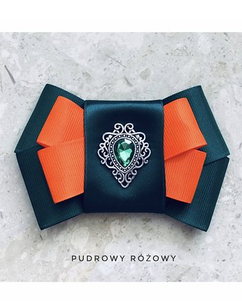 Brosza  Pomarańcza z Zielenią NEW, Pudrowy Różowy
