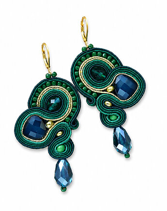 Isobelle - zielone kolczyki soutache, Mró Soutache