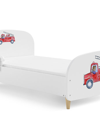 Łóżko Olli 140x70 białe - wóz strażacki 2, OSOBY - Prezent dla 3 latka