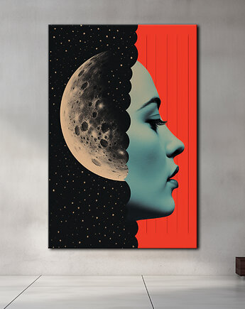 Pył księżycowy - Obraz na płótnie - Druk, Blejtrama - Kolaż, Surrealizm #6, Black Sapphire Art