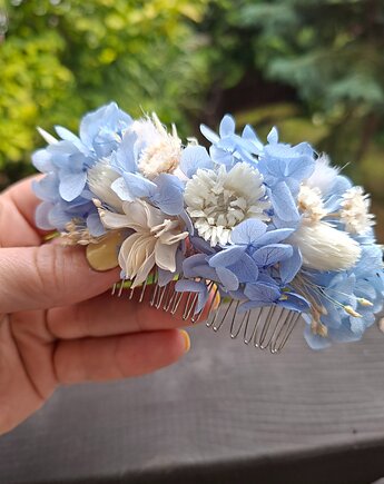 Grzebyk do włosów z hortensja, Mudryk Viktoria Dried Flowers