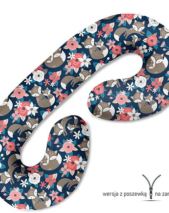 Poduszka ciążowa do spania i karmienia Lisy granatowe, Baby Love Decor