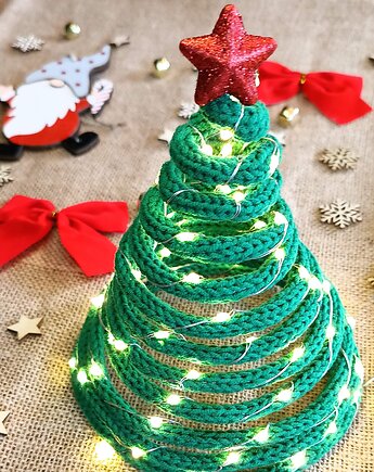 Choinka z włóczki na biurko, półkę, Włóczkopis