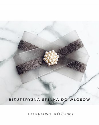 Biżuteryjna spinka do włosów z perełkami New, Pudrowy Różowy