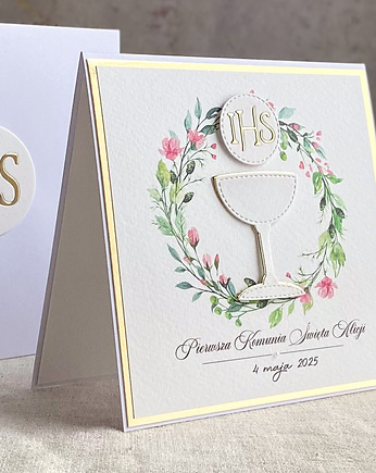 Kartka na komunię z ozdobną kopertą, 85a, Anna Art and Crafts