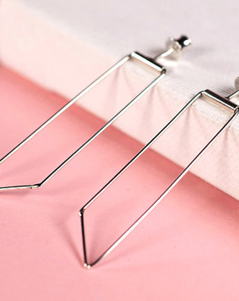 Kolczyki srebrne Ruchome Skosy Kolekcja Minimal, ZIĘBA