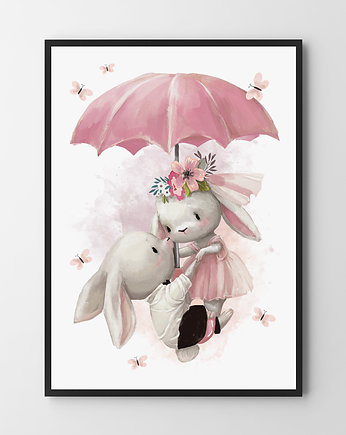 Różowy parasol - plakat, OKAZJE - Prezent na Wesele