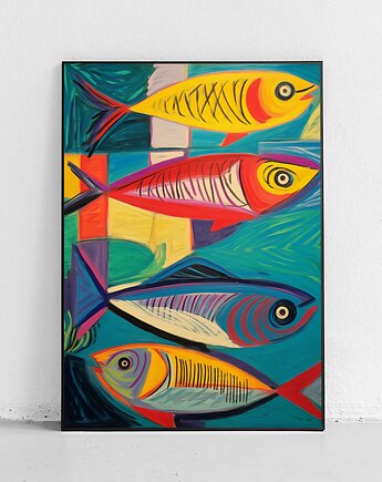 Plakat Ryby w stylu retro, Harvest Maison