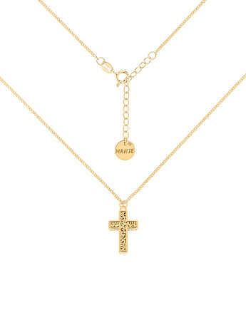 Pozłacany choker pancerka z krzyżem, MANJE