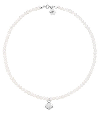 Naszyjnik z pereł naturalnych z muszelką z różowego złota, SOTHO