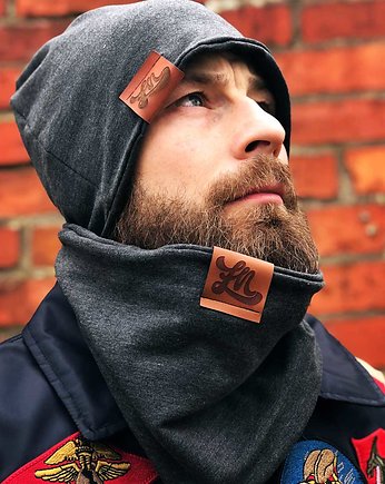 cienka czapka unisex przejściowa grafitowa, ŁAP NAS