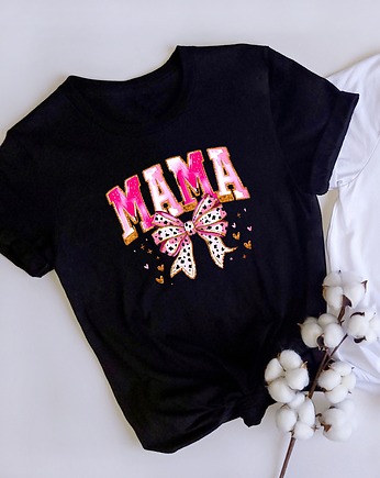 Mama wstążka różowa koszulka z nadrukiem, ART ORGANIC