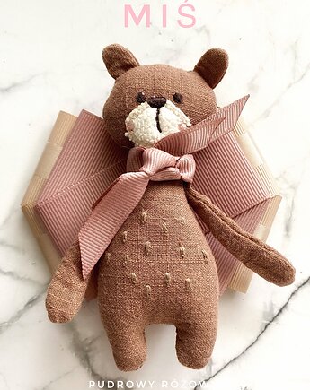 Artystyczna Brosza z niesamowitym Misiem! Pop Art MIŚ, Pudrowy Różowy