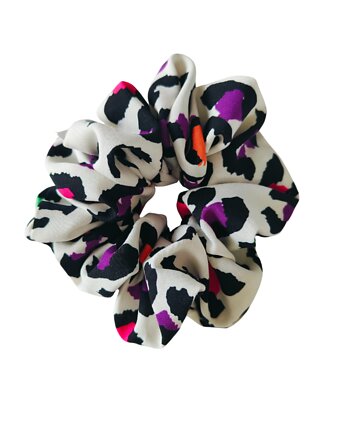 Scrunchie do włosów, gumka do włosów, frotka z wiskozy Panterkowy pop XXL, Capillum