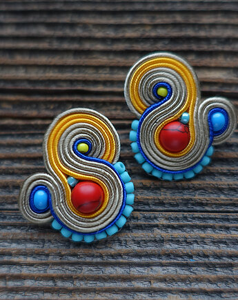 Qsambara- Etniczne kolczyki soutache, Mró Soutache