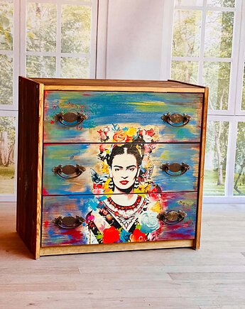 Artystyczna komoda z motywem Fridy Kahlo, do salonu lub sypialni, Monique Art
